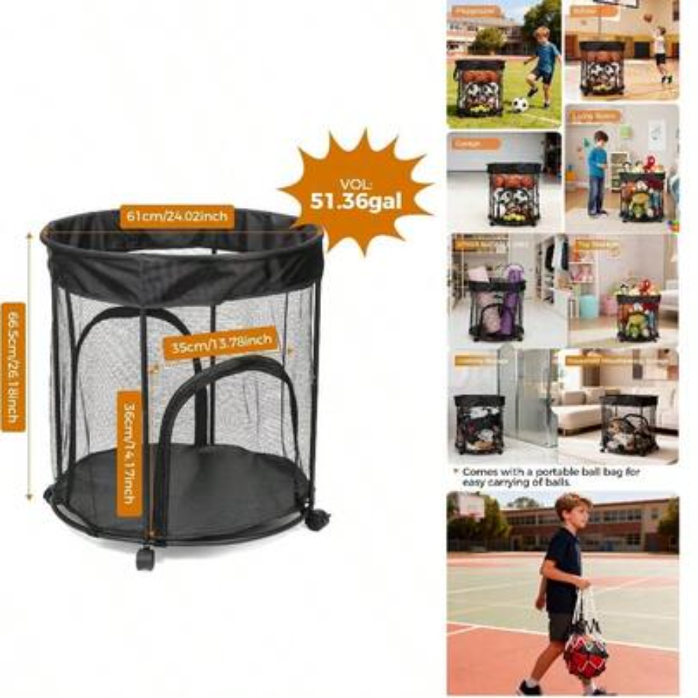 Sports Equipment Garage Storage - Тележка для хранения мячей объемом 51,36